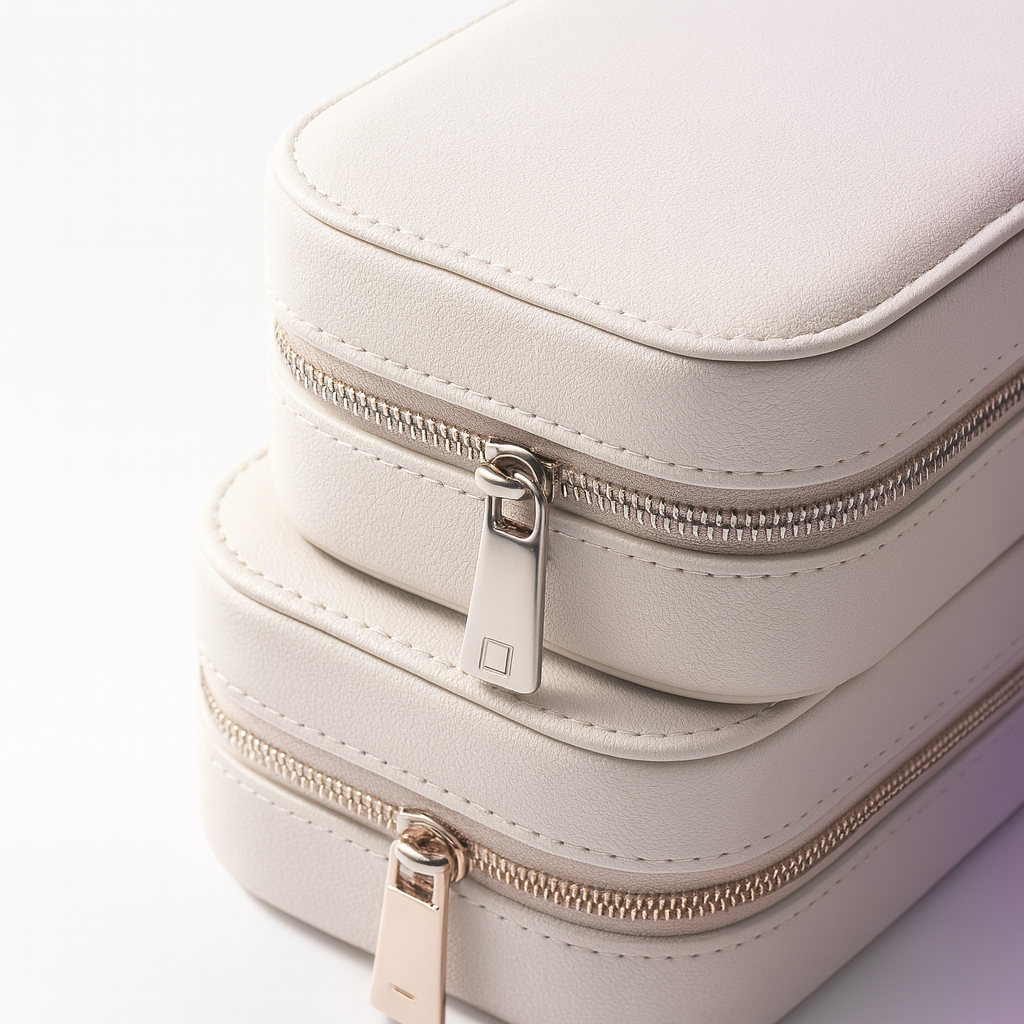 LED Mirror Makeup Storage Box | Leather